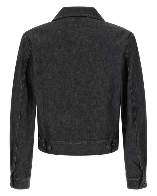 Lemaire Black Solid Shirt Collar Jacket for men