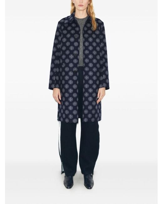 Tory Burch Blue Dark Wool Coat