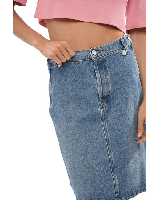 Coperni Blue Solid Knee Length Skirt