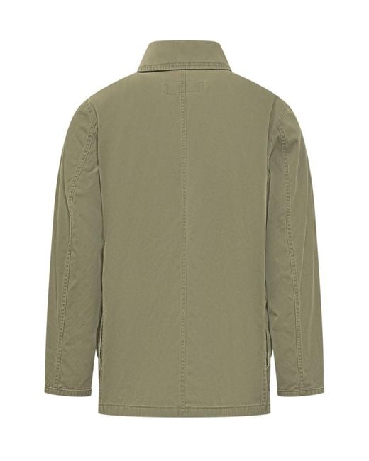 Fay Green Solid Shirt Collar Jacket for men