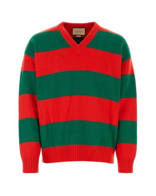 Gucci Embroidered Stretch Wool Blend Sweater for men