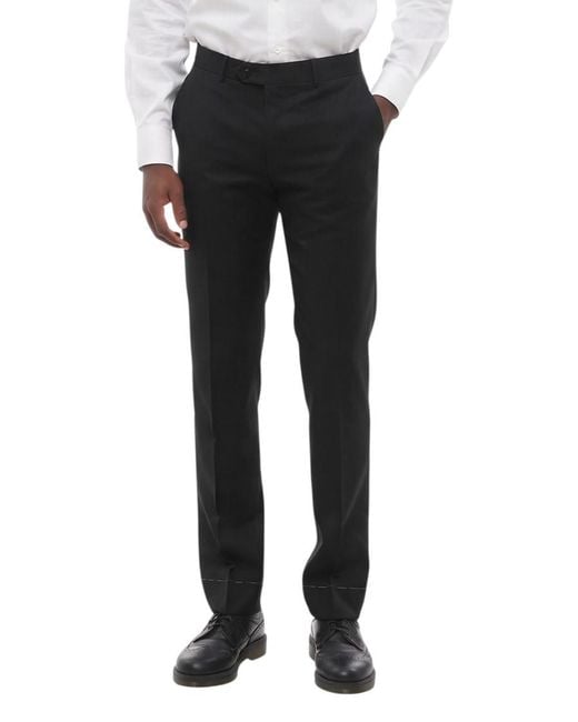Corneliani Black Flat Front Pants for men