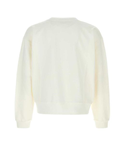 Marni White Crewneck Logo Sweatshirt for men