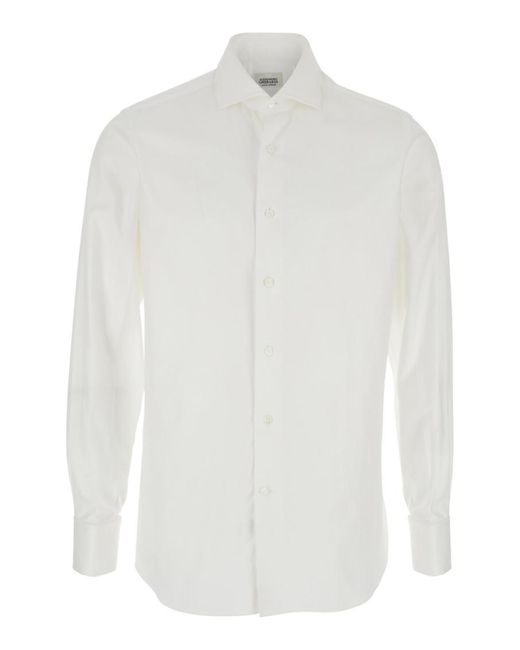 Alessandro Gherardi White Regular Solid Shirts for men