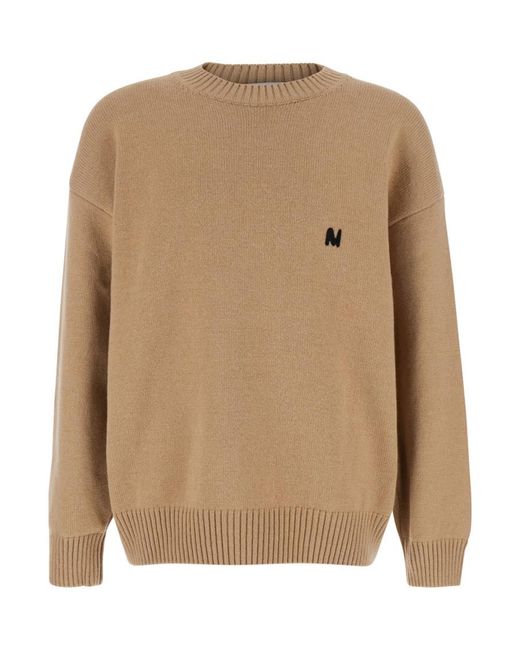 MSGM Natural Crew Neck Sweater for men