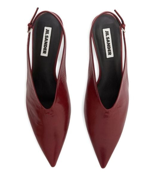 Jil Sander Red Leather Slingback