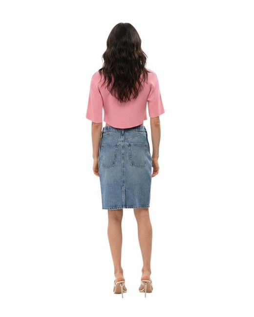 Coperni Blue Solid Knee Length Skirt
