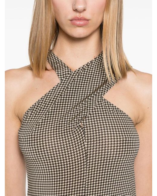 Courreges Gray Criss-Cross Jersey Mini Dress