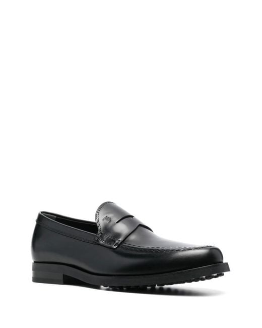 Tod's Black Leather Loafer for men