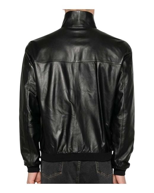 Emporio Armani Black Solid Regular Jacket for men