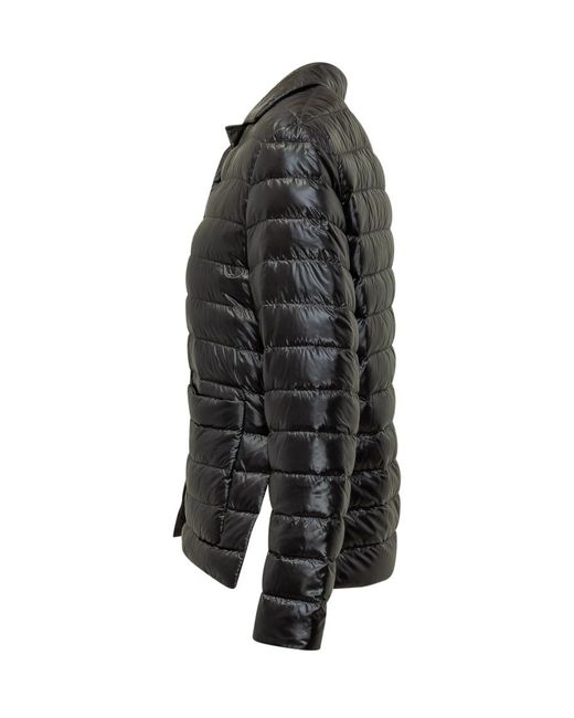 Herno Black Stylish Down Jacket With Neck Shirt