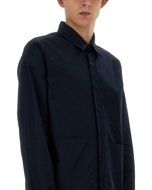Aspesi Blue Solid Shirt for men
