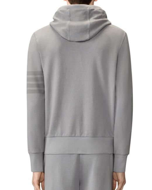 Thom Browne Gray Solid Hood Sweatshirt for men