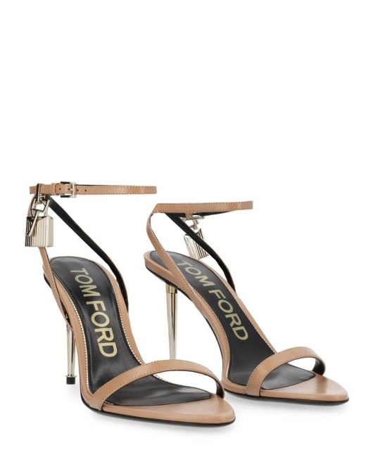 Tom Ford Metallic Ankle-Strap Heels