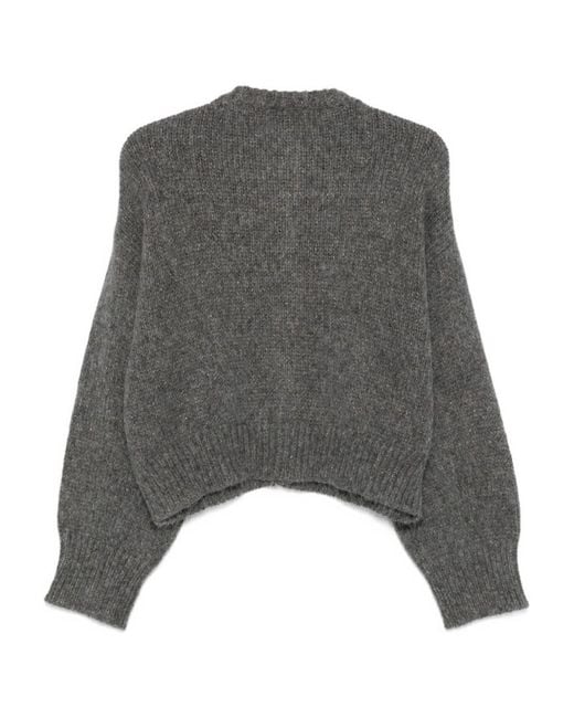 Alysi Gray Crewneck Cardigan
