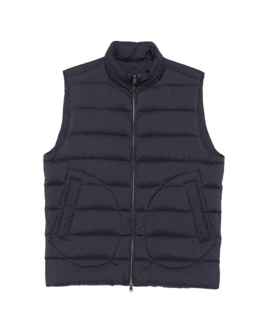 Herno Blue Quilted Sleeveless Jacket for men