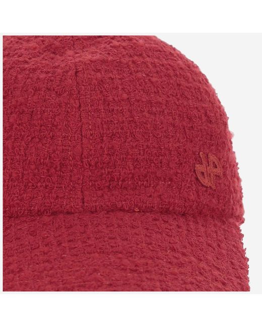 Patou Red Baseball Cap Tweed Wool