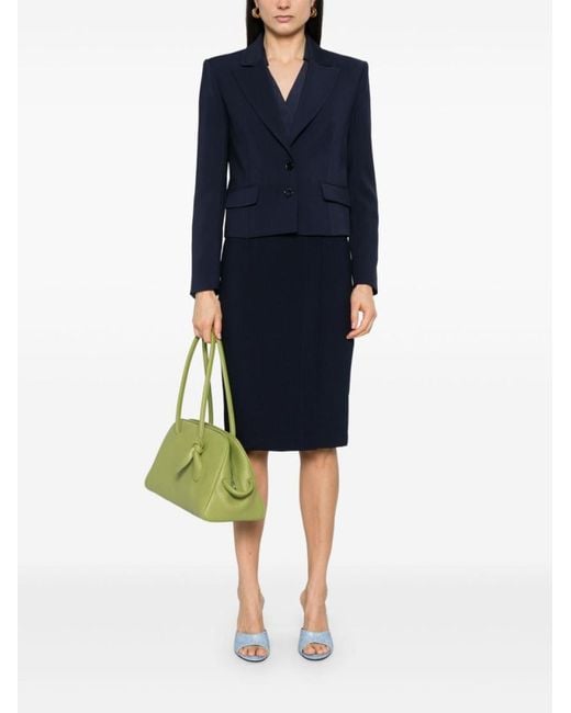 Patrizia Pepe Blue Tailored Blazer With Structured Shoulders