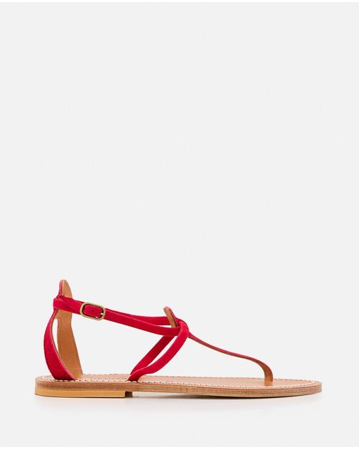 K. Jacques Red Suede Sandals