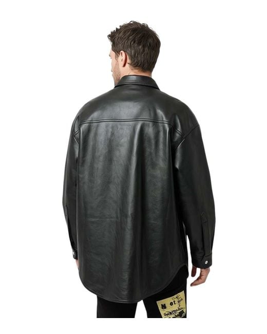 Nanushka Black Solid Overshirt for men