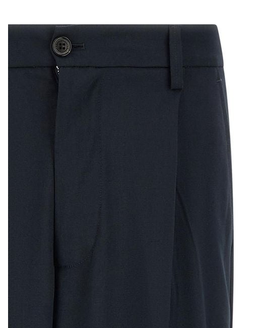 Department 5 Blue Regular Flat Front Pants for men