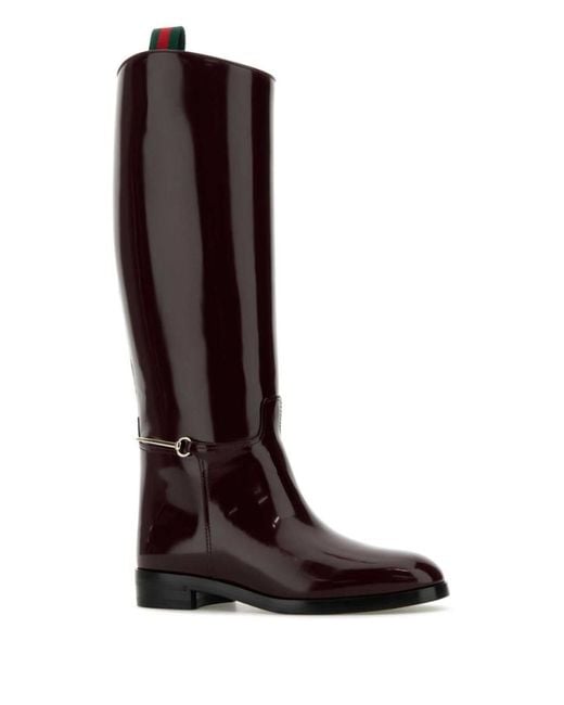 Gucci Brown Bordeaux Leather Boots