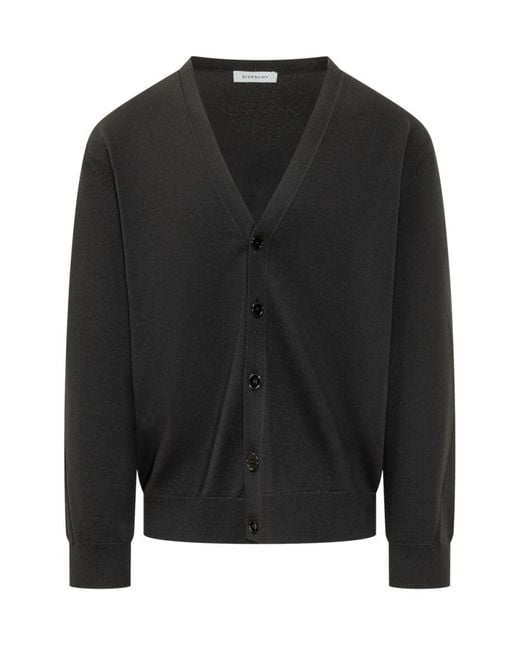 Givenchy Black V Neck Cardigans for men