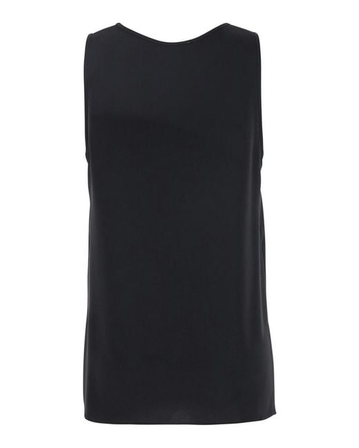 P.A.R.O.S.H. Black Solid Round Neck Top