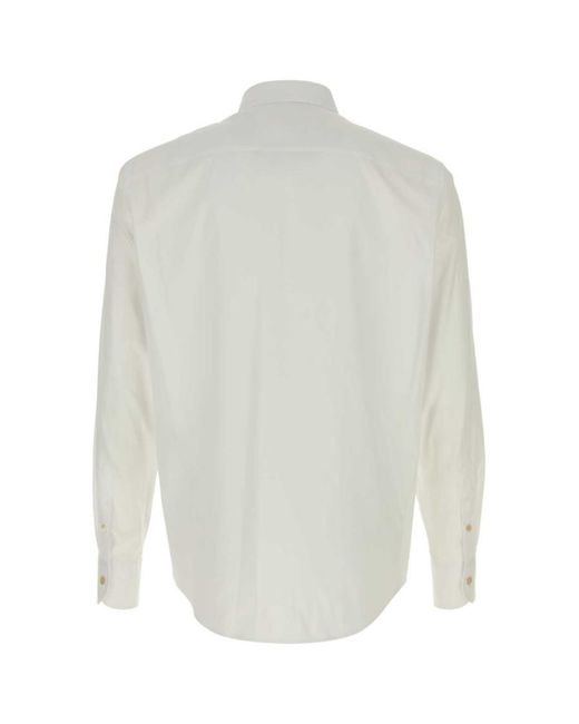 Valentino White Regular Solid Shirt for men
