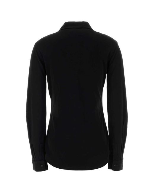 Lemaire Black Slim Solid Shirt