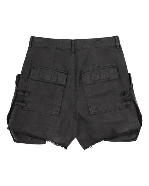 Rick Owens Black Solid Shorts for men