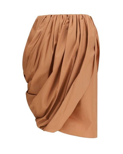 Chloé Brown Solid Knee Length Skirt