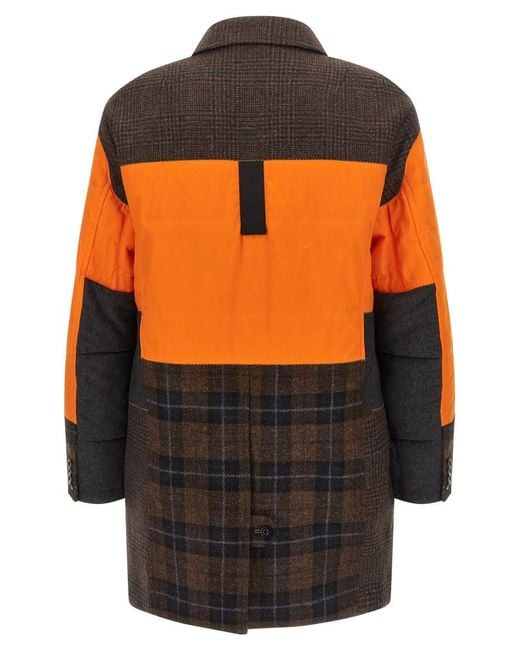Junya Watanabe Orange Patchwork Trench Coat for men