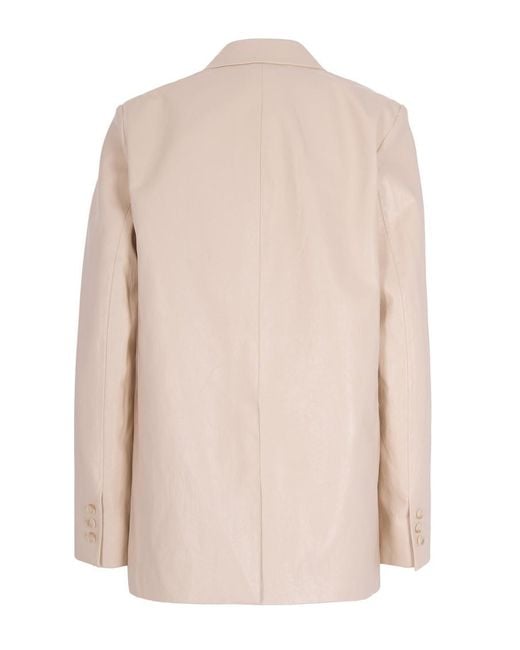 ANDAMANE Natural Solid Notched Lapel Blazer
