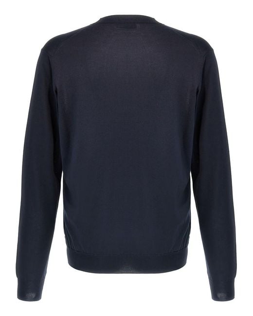 Prada Blue Silk Sweater for men