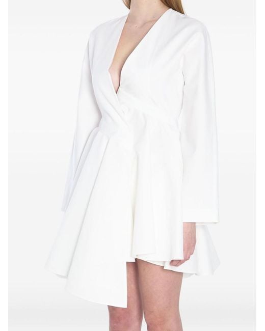 Alaa Asymmetrical Dress With Belt in White | Lyst