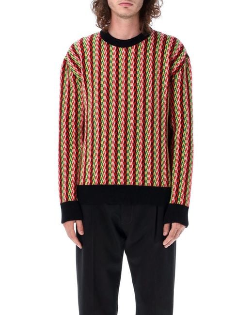 Lanvin Blue Chevron Knit for men