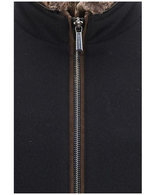 Moorer Blue Regular Bomber Jacket for men
