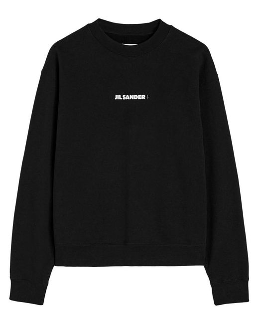 Jil Sander Black Relaxed Fit Cotton Sweatshirt With Subtle Logo