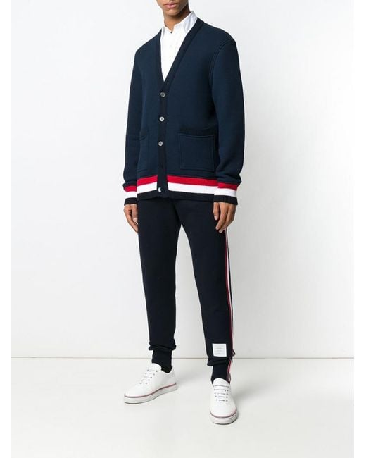Thom Browne Blue Rwb Stripe Loopback Track Pants for men