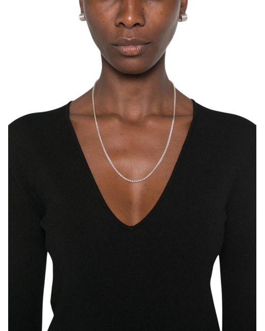 Totême Black Solid V Neck Sweatshirt