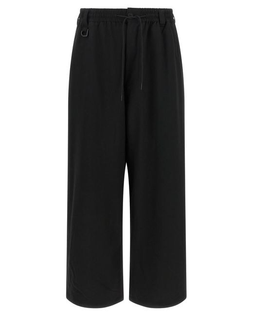 Y-3 Black Relaxed Drawstring Pants for men