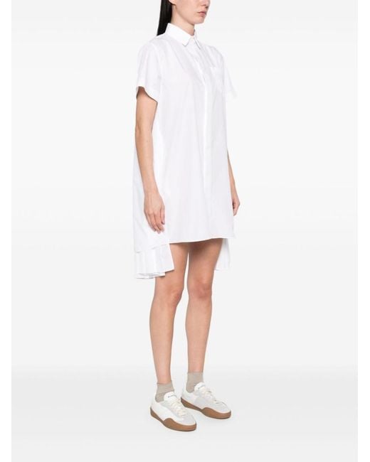 Sacai White Cotton Shirt Dress
