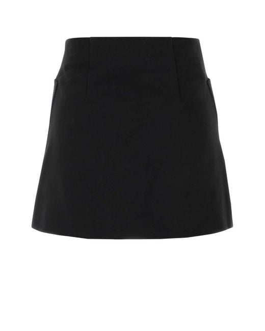 Prada Black Wool Mini Skirt