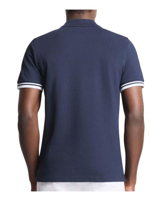 Fay Blue Solid Shirt Collar Polo for men