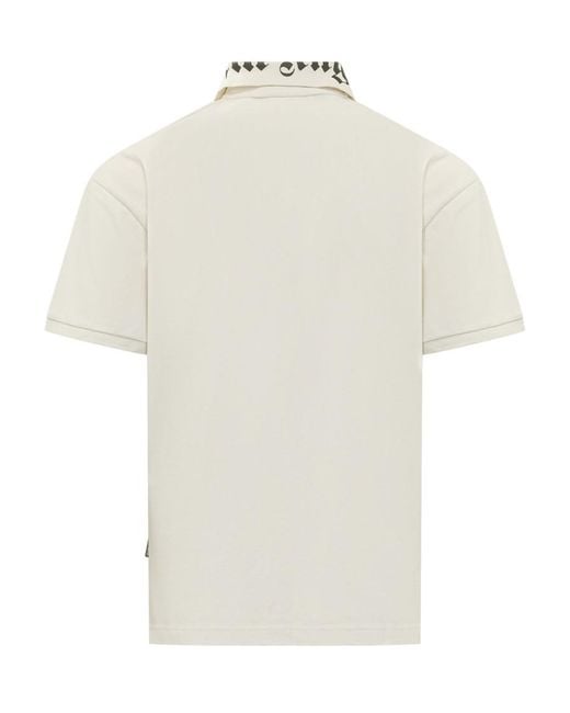 Palm Angels White Solid Shirt Collar Polo for men