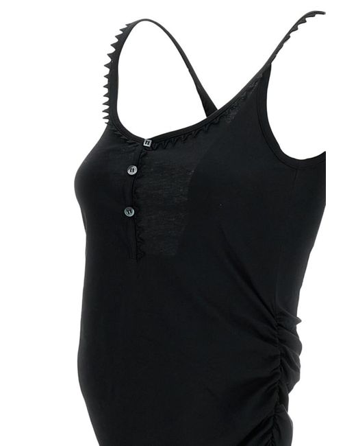 Jacquemus Black Solid Scoop Neck Top