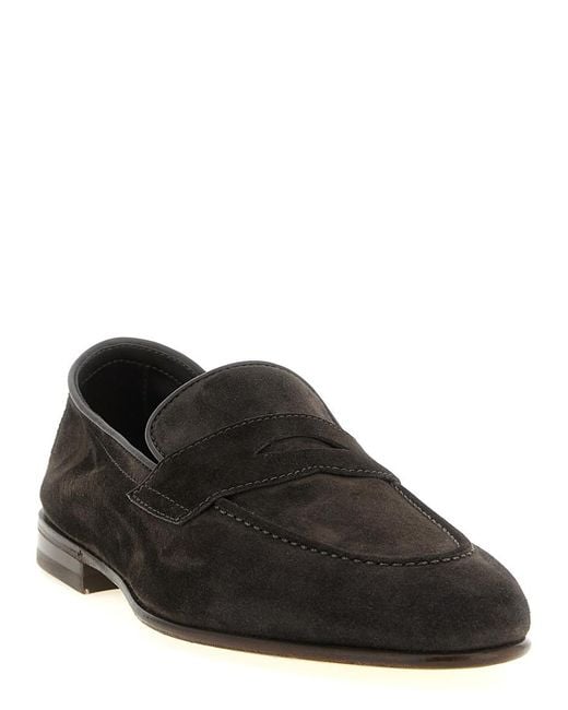 Brunello Cucinelli Black Solid Penny Loafer for men