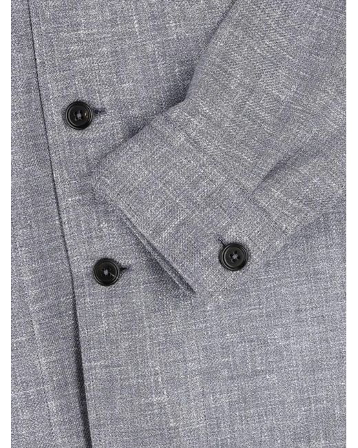 Zegna Gray Regular Solid Shirt for men