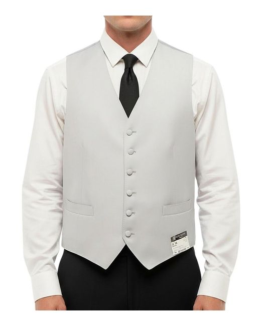 Corneliani White Six Button Waistcoat for men
